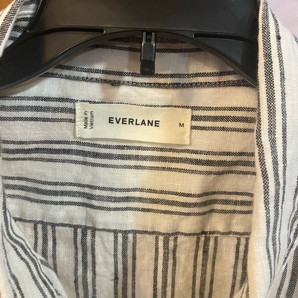 Everlane Men's Striped Linen Gray Shirt - Picture 2 of 3